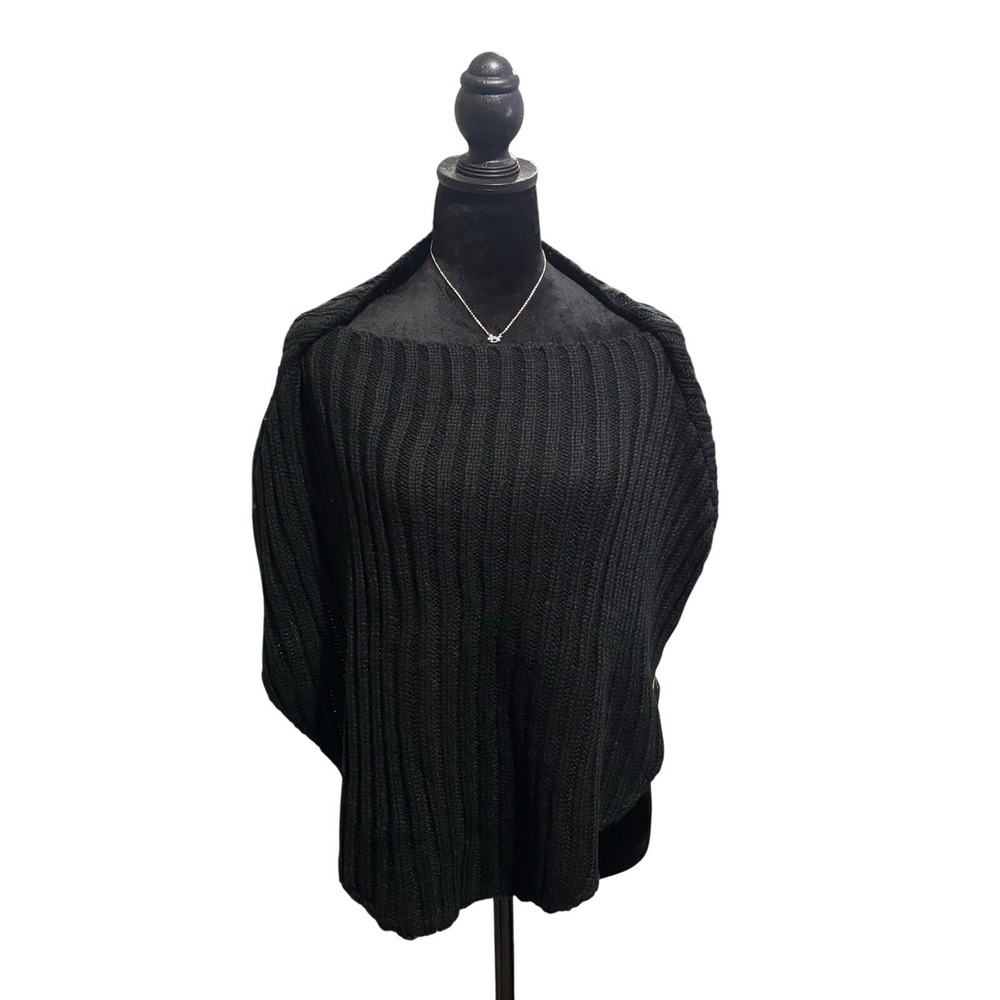 Echo Design Black Boatneck Sweater Shawl – NWT, One Size